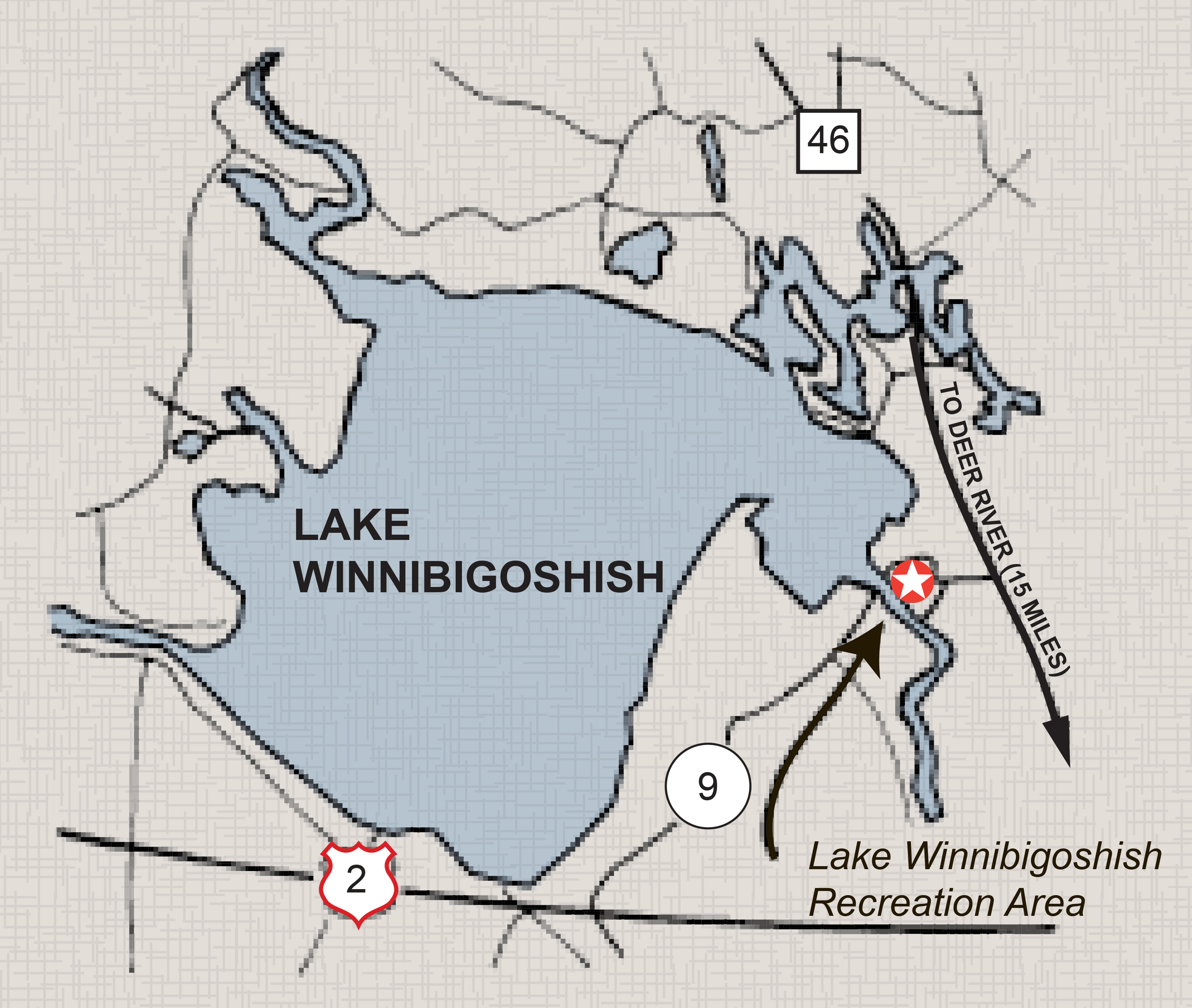 Lake Winnibigoshish map