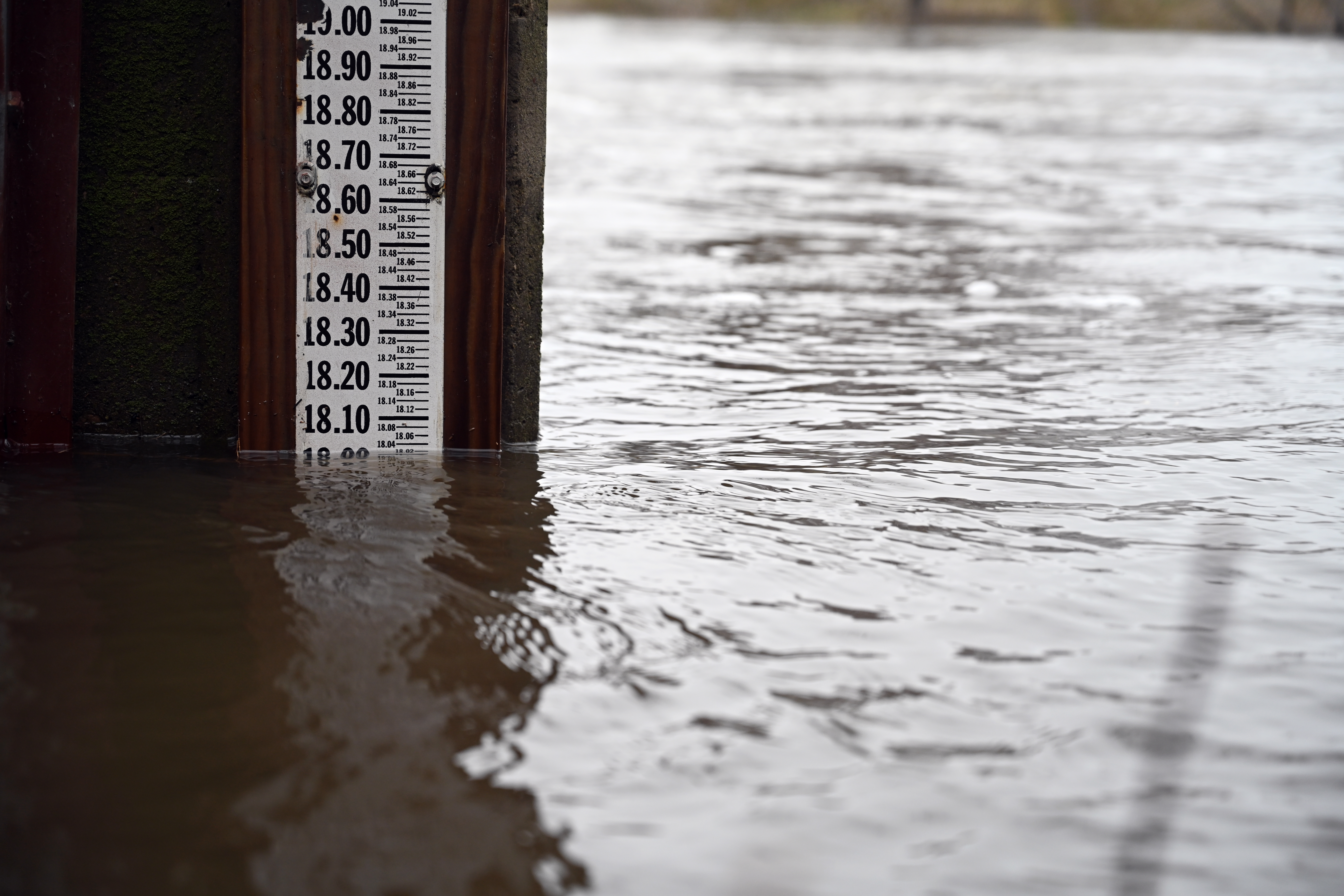 High water up to a gauge about 18 inches