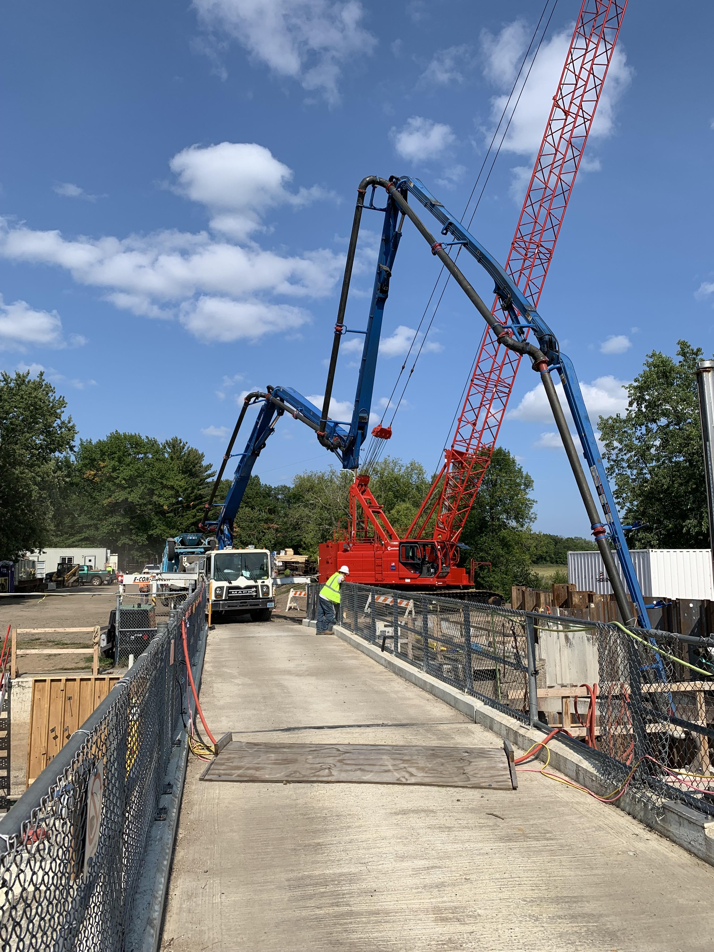 A crane in a construction zone