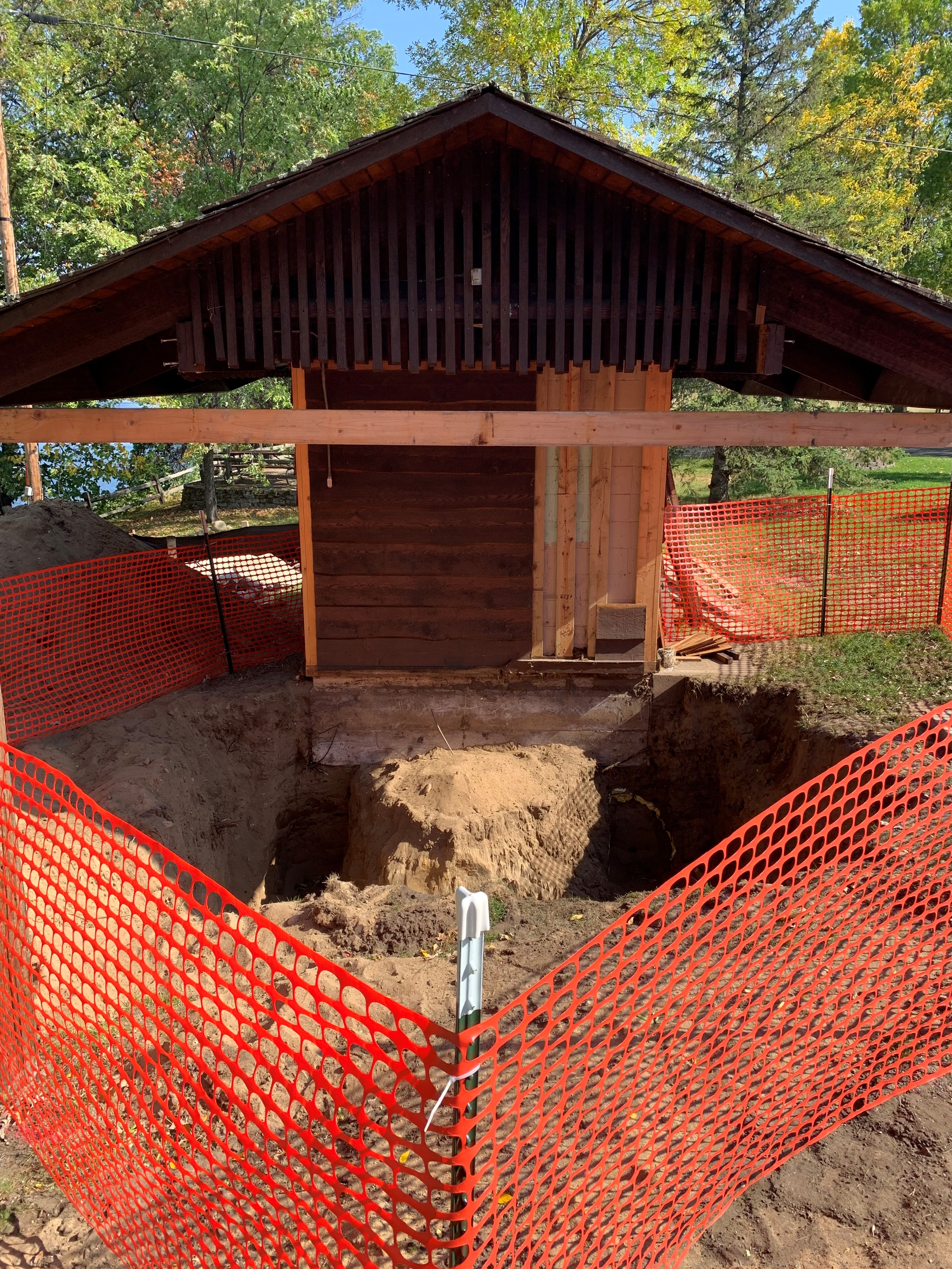 A pump house under construction
