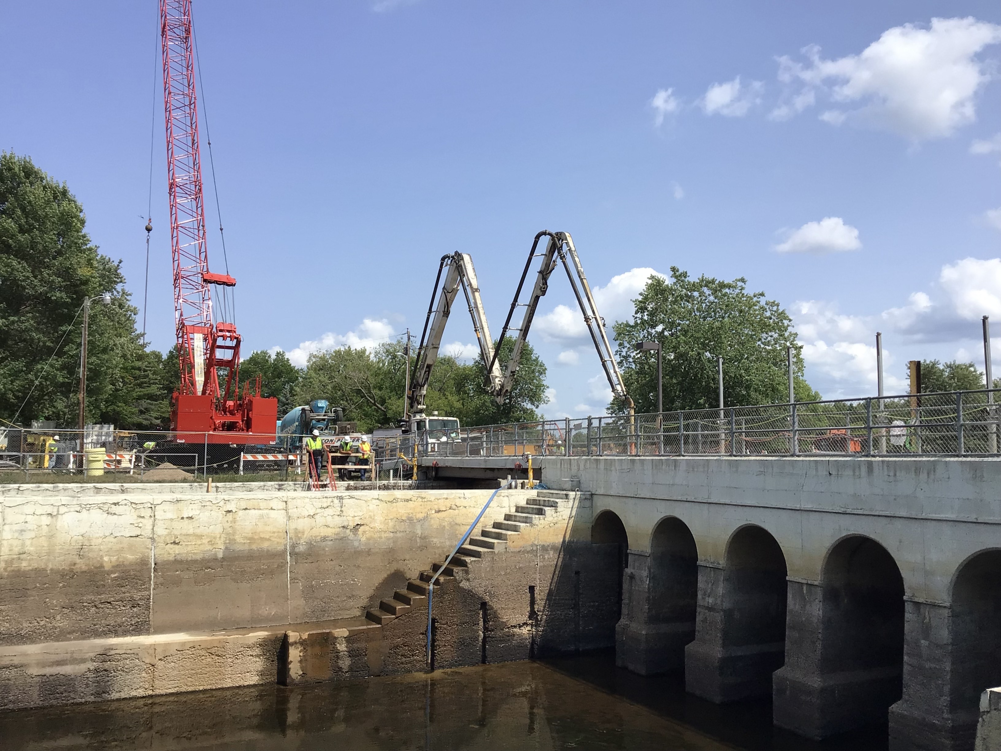 A crane and a dam