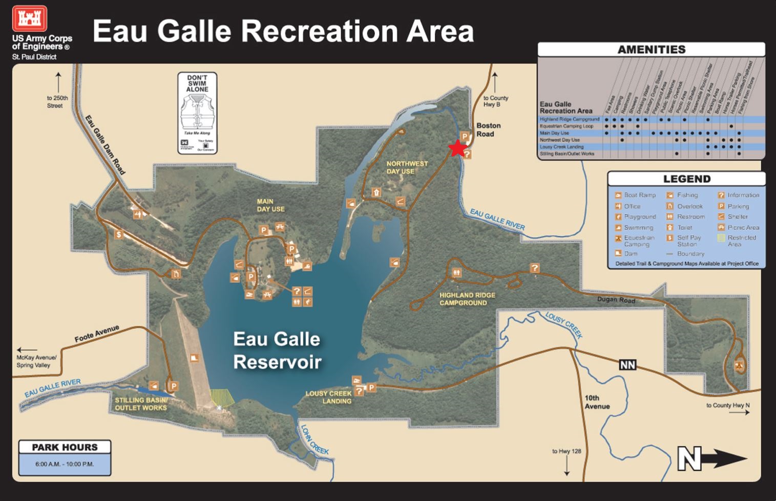 Map of Eau Galle Recreation Area